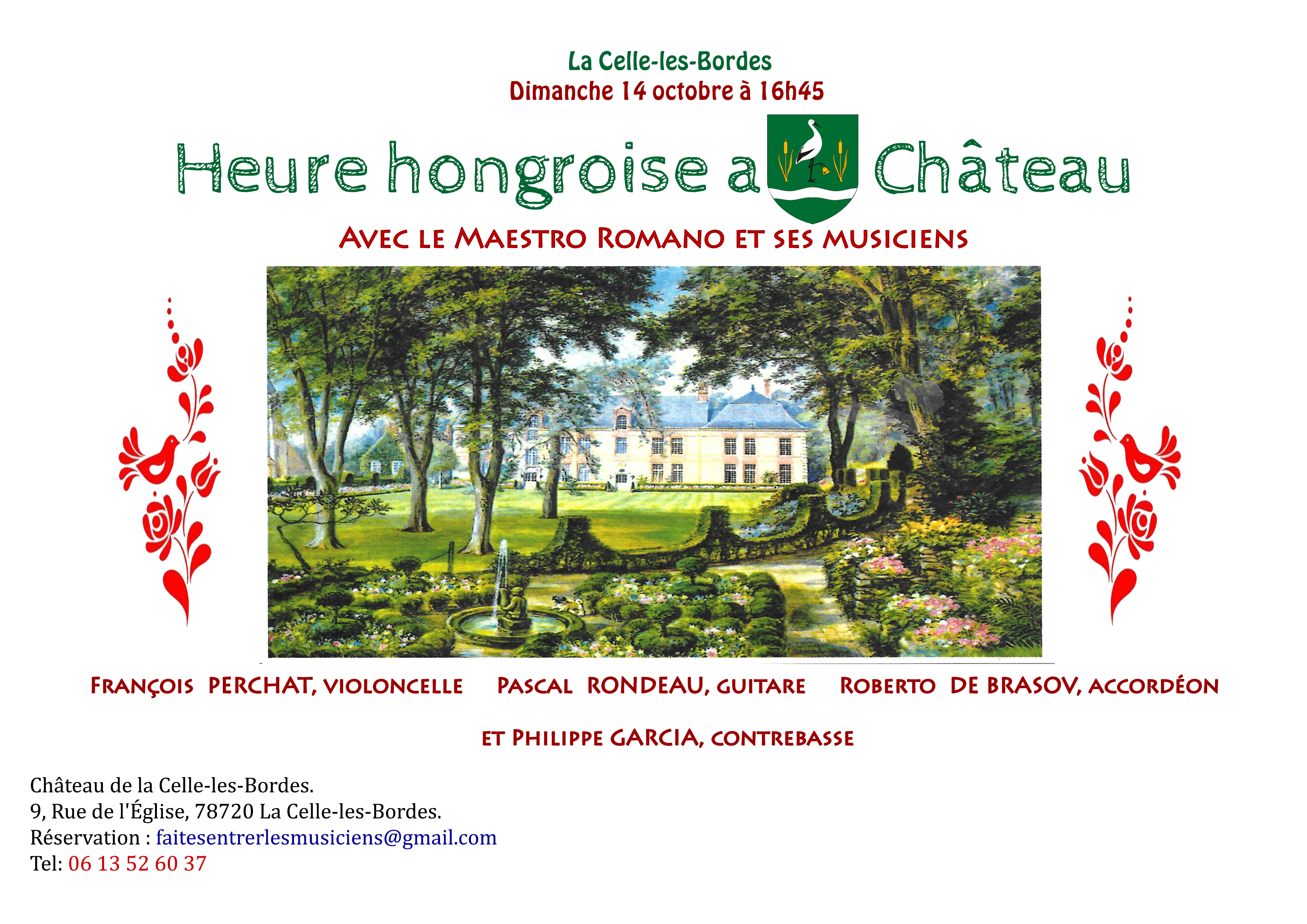 Affiche. Celle-les-Bordes. Heure hongroise au Château, par Faites entrer les musiciens. 2018-10-14